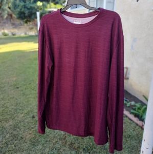 Men's super soft shirt large wine maroon long sleeve
